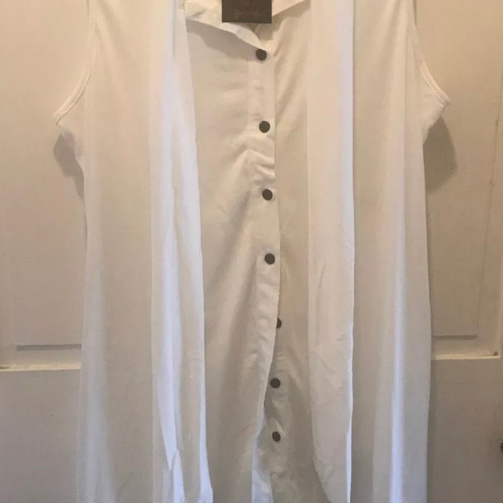 white scarf top XL NWT